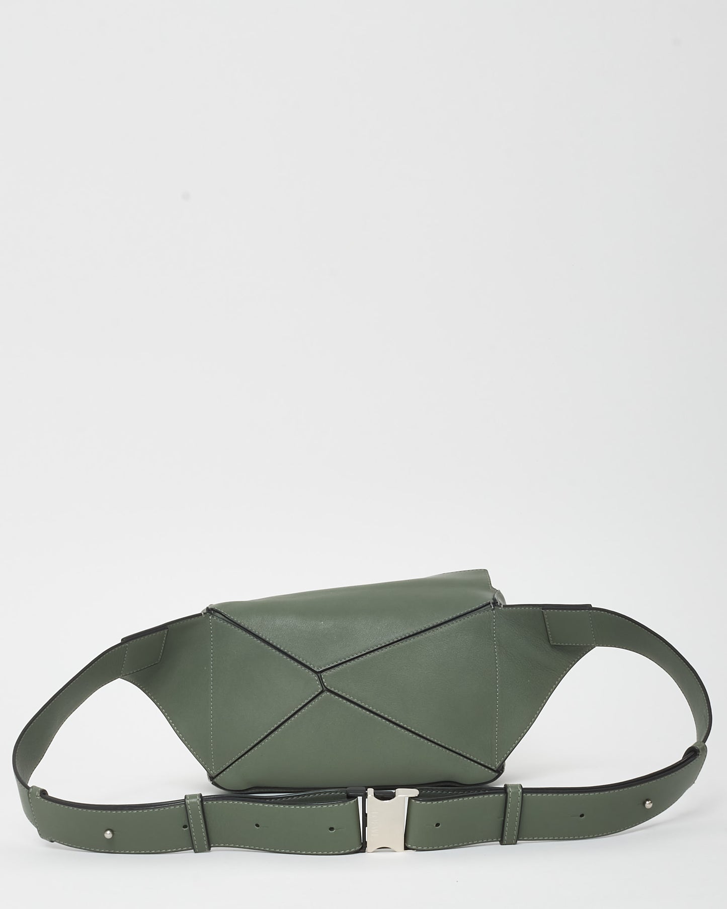 Loewe Army Green Leather Small Puzzle Bum Bag