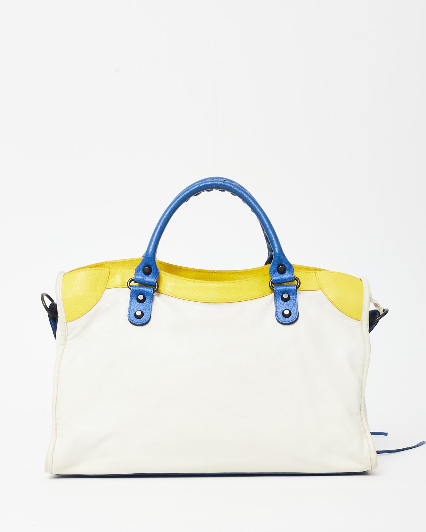 Balenciaga White Leather Mondrian LEGO City Bag