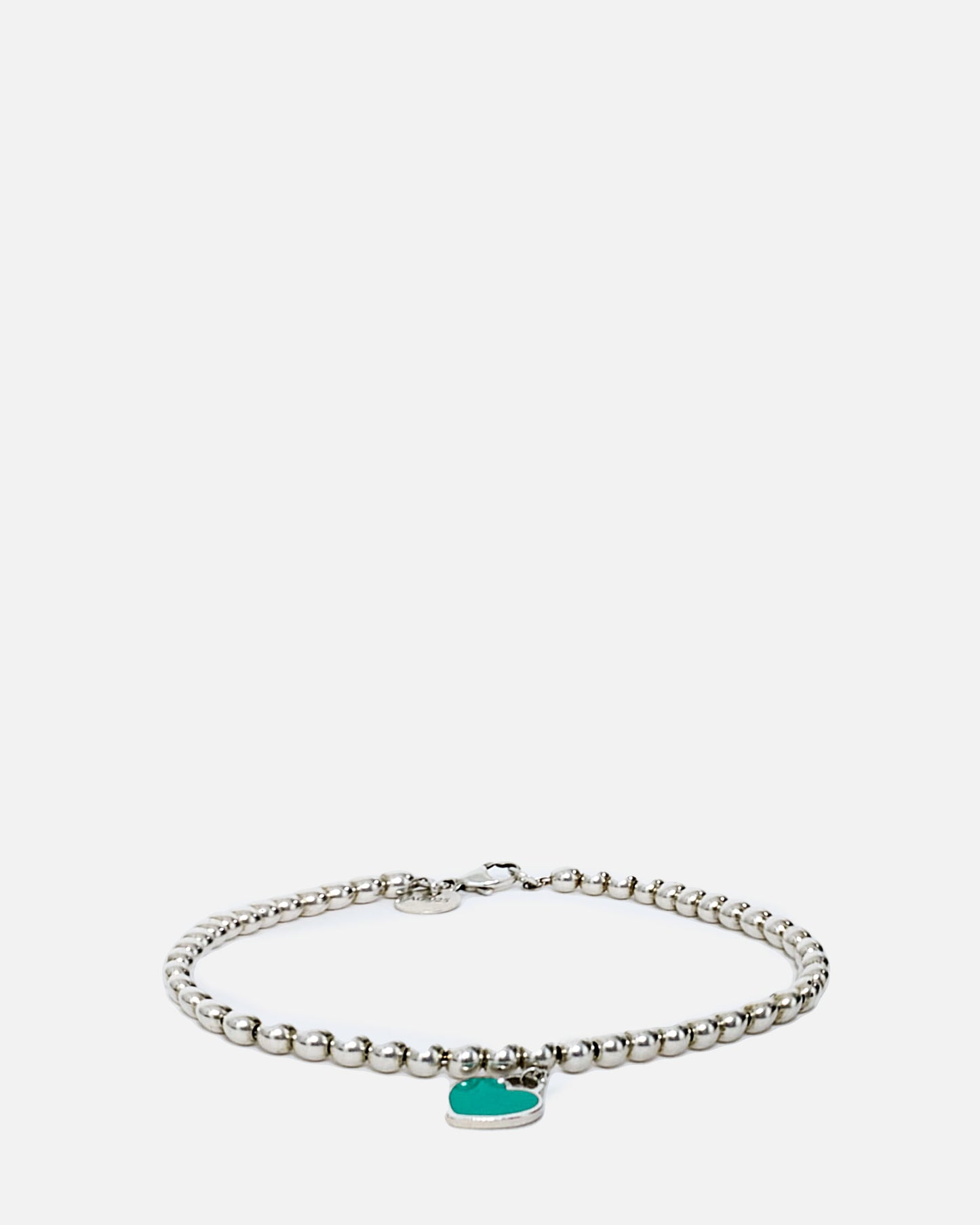 Tiffany 
Co. Blue Heart Tag Beaded Bracelet