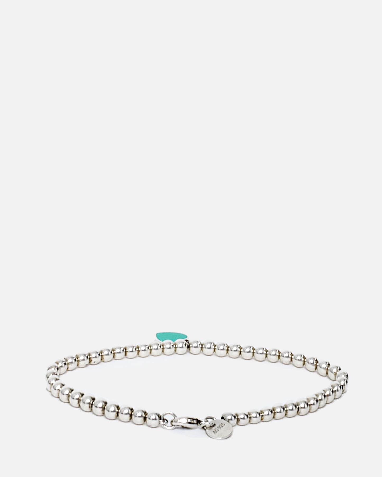 Tiffany 
Co. Blue Heart Tag Beaded Bracelet