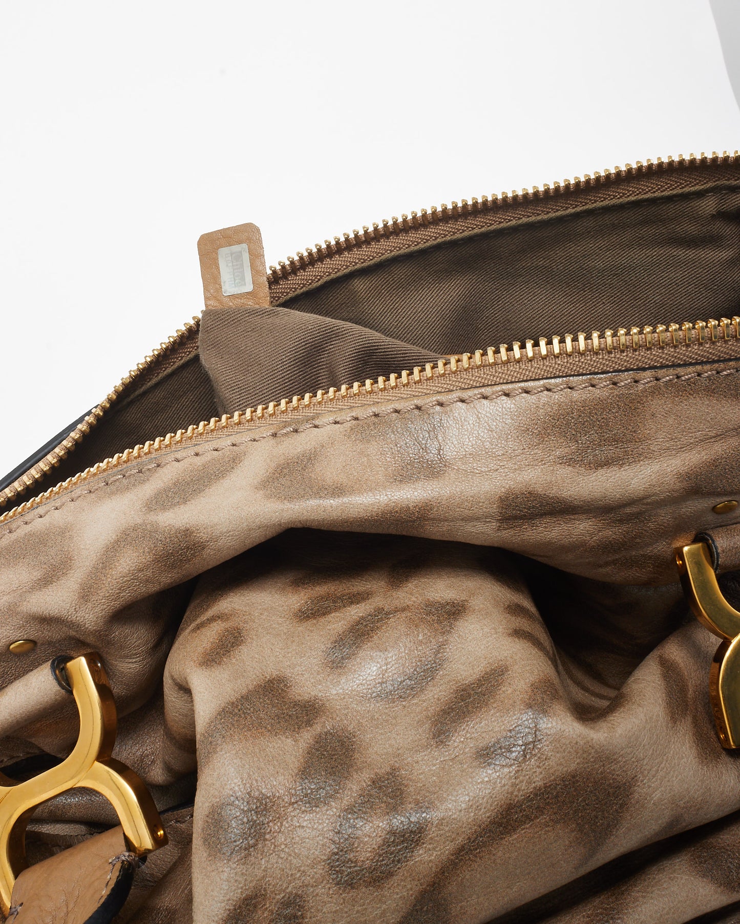 Chloé Brown 
Beige Leopard Print Leather Marcie Bag