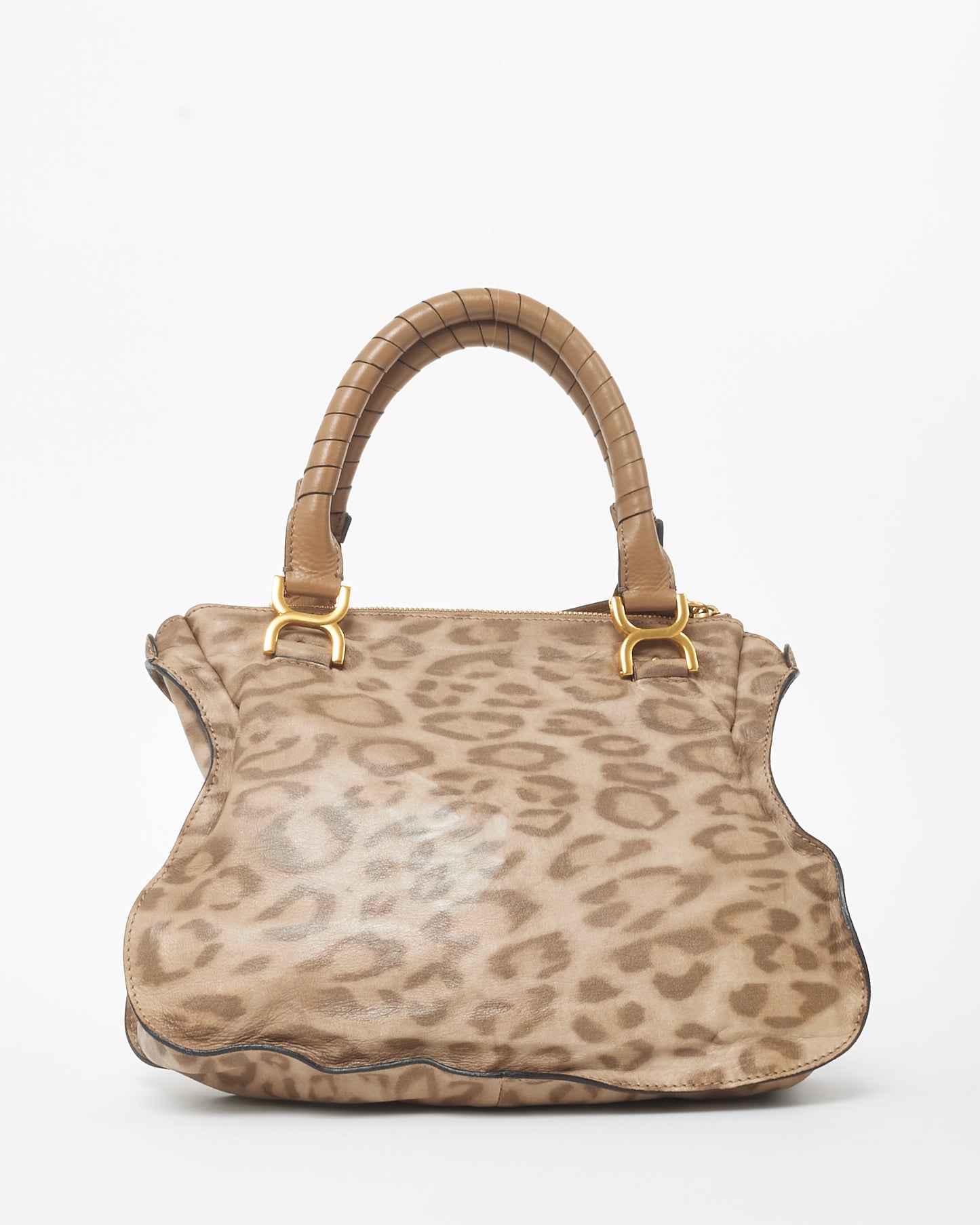 Chloé Brown 
Beige Leopard Print Leather Marcie Bag