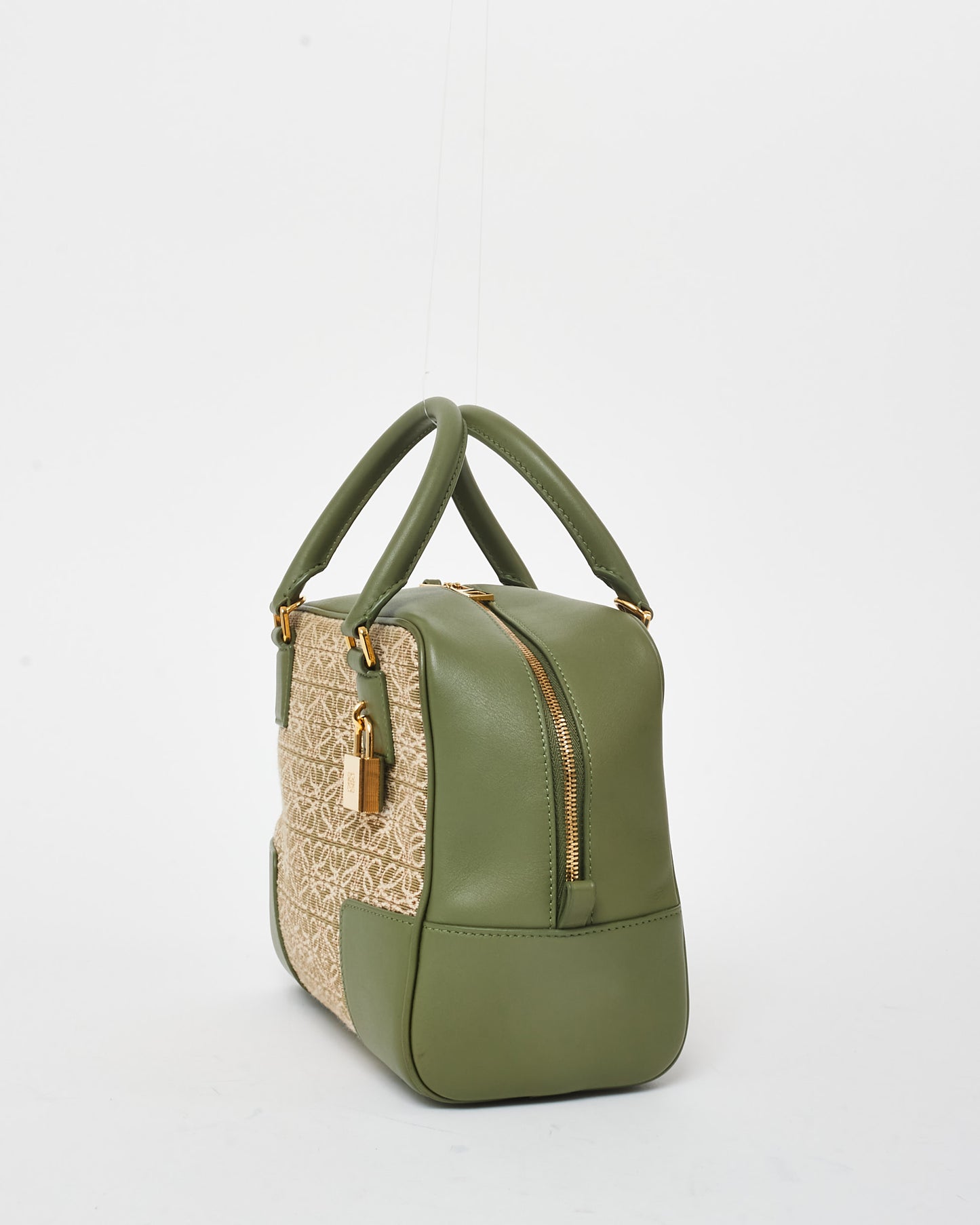 Loewe Green Anagram Jacquard Canvas 
Leather Amazona 19 Tote Bag - MISSING STRAP