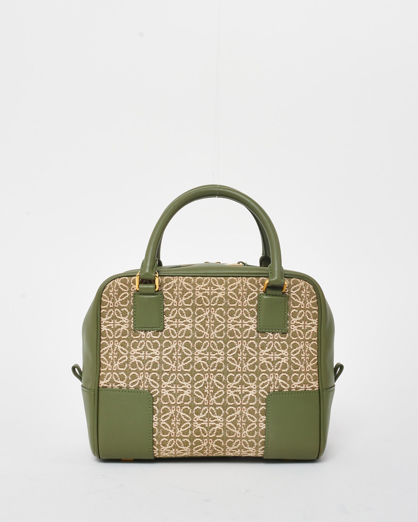 Loewe Green Anagram Jacquard Canvas 
Leather Amazona 19 Tote Bag - MISSING STRAP