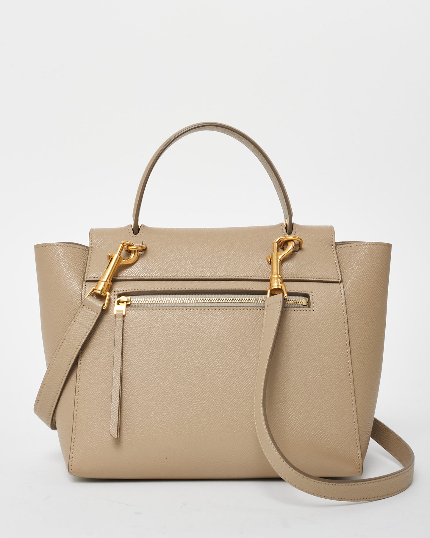 Celine Taupe/Beige Grained Leather Micro Belt Bag