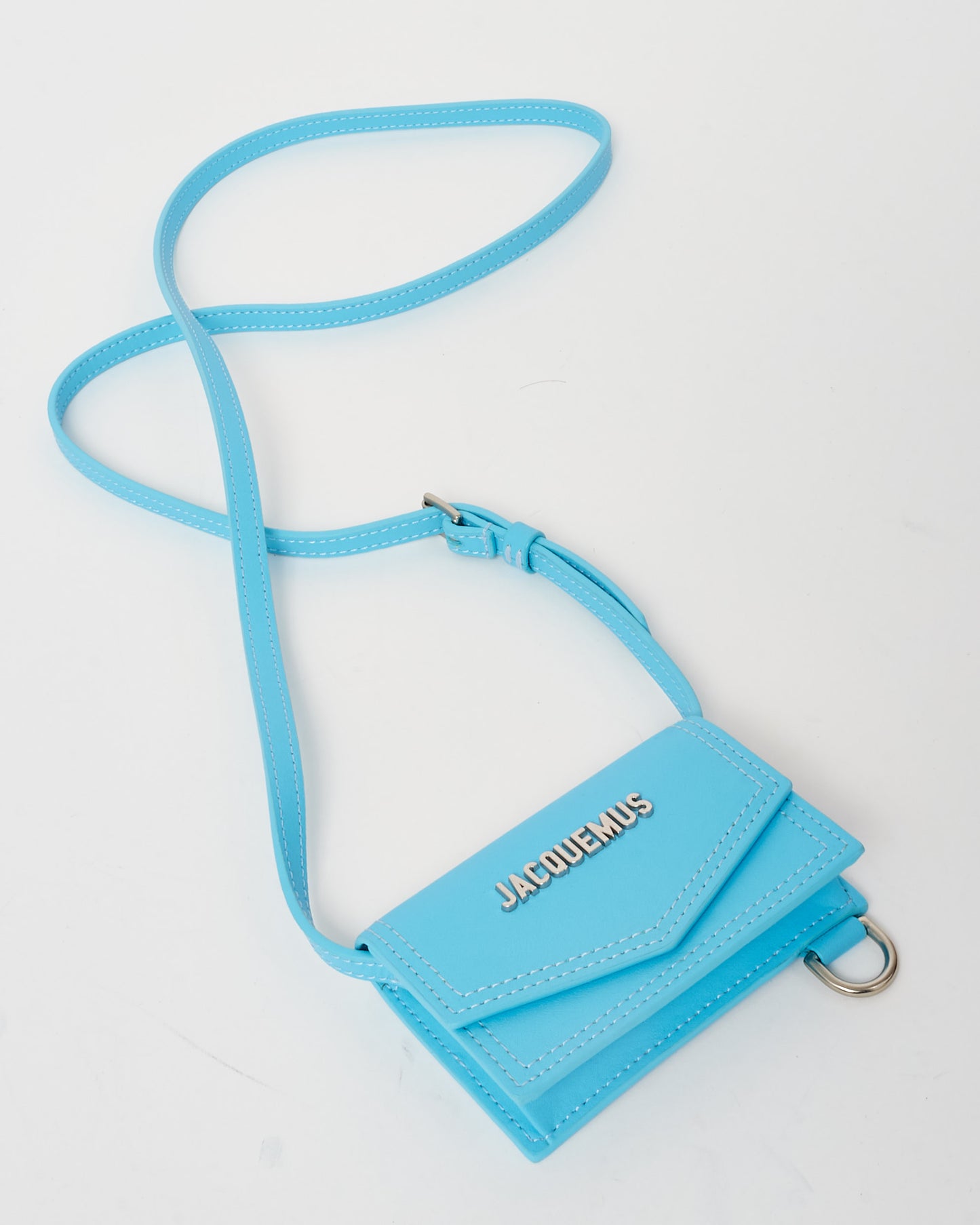 Jacquemus Turquoise Mini Le Porte Azur Crossbody Card Case