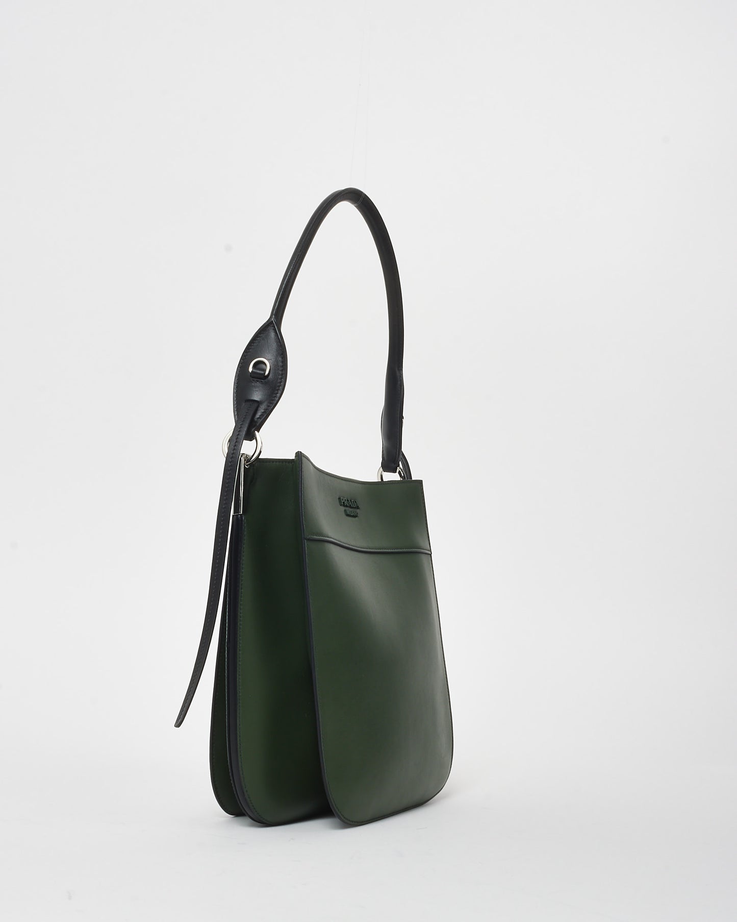 Prada Forest Green Leather Margit Shoulder Bag