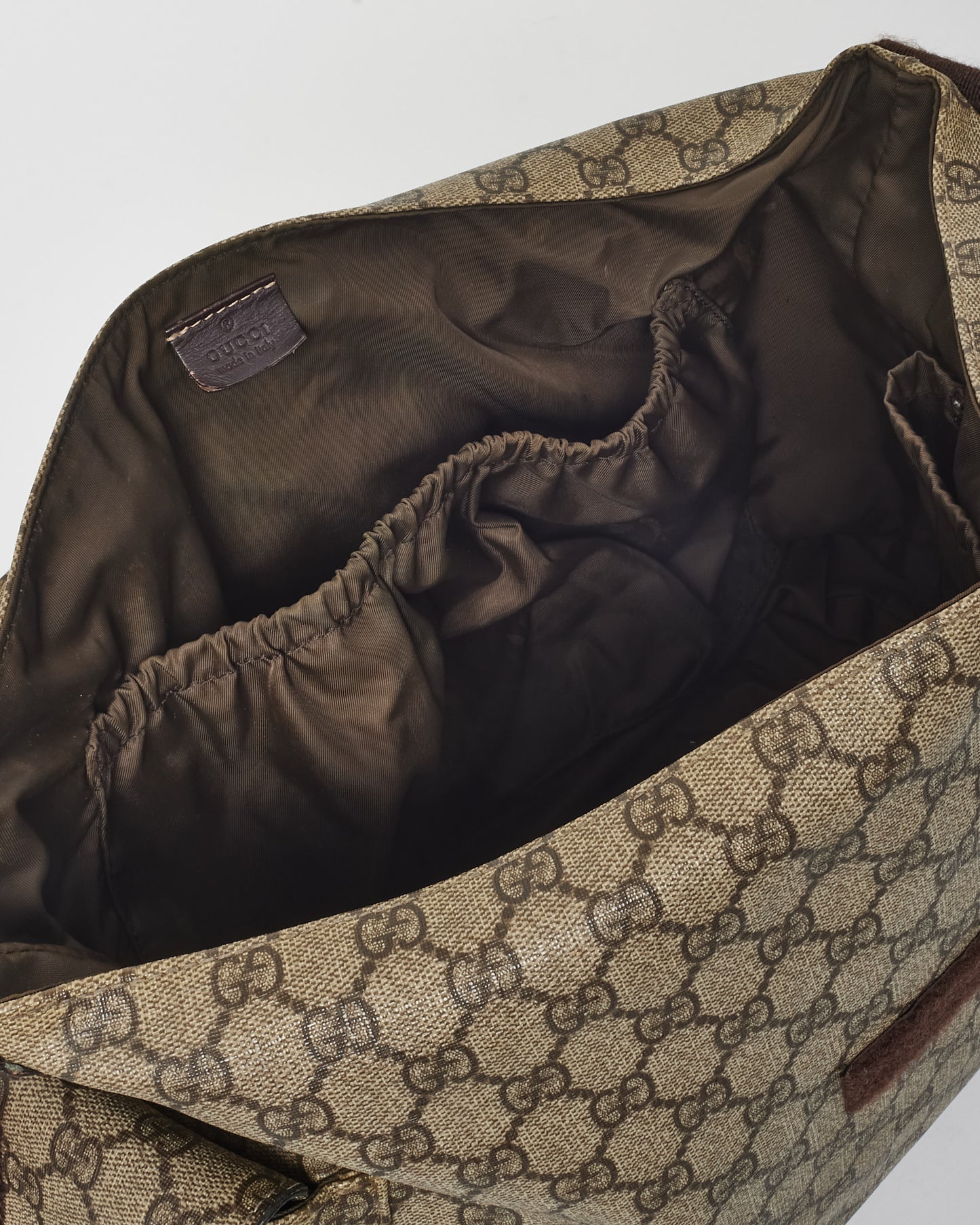 Gucci Brown Monogram Coated Canvas GG Supreme Diaper Bag