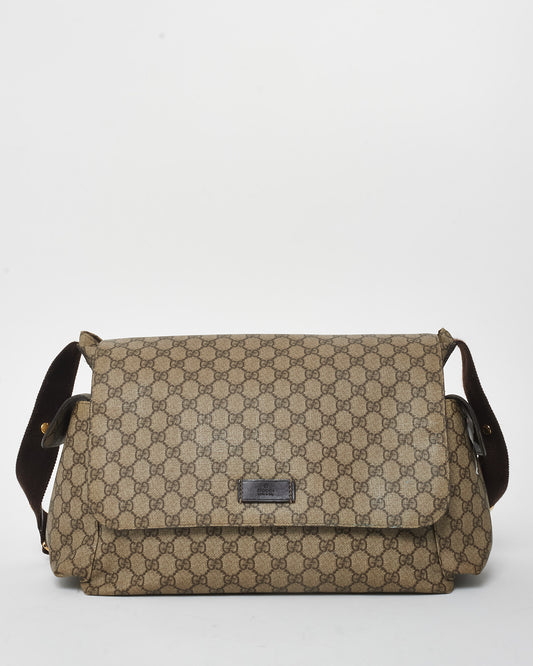 Gucci Brown Monogram Coated Canvas GG Supreme Diaper Bag