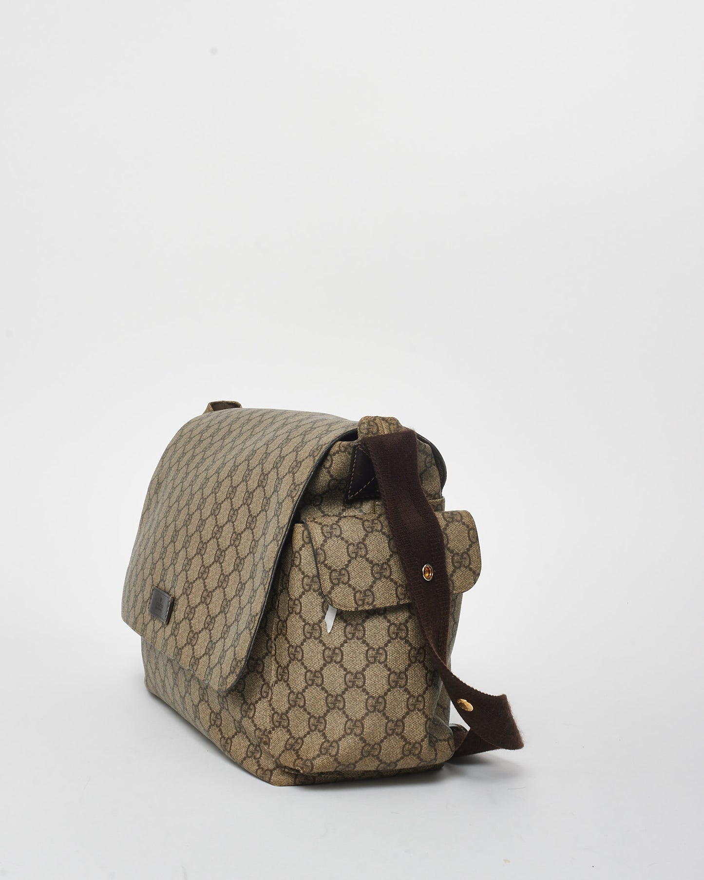 Gucci Brown Monogram Coated Canvas GG Supreme Diaper Bag