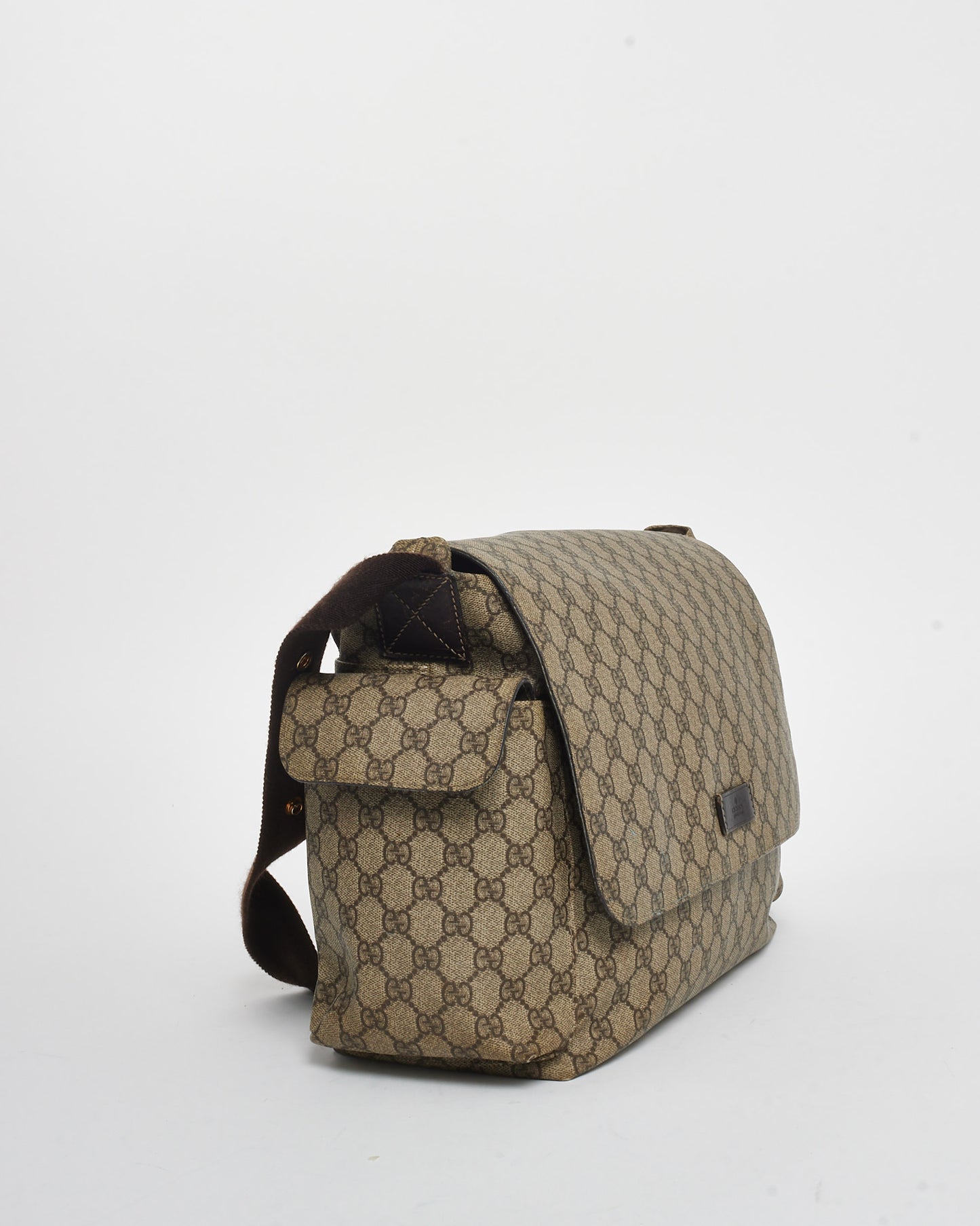 Gucci Brown Monogram Coated Canvas GG Supreme Diaper Bag