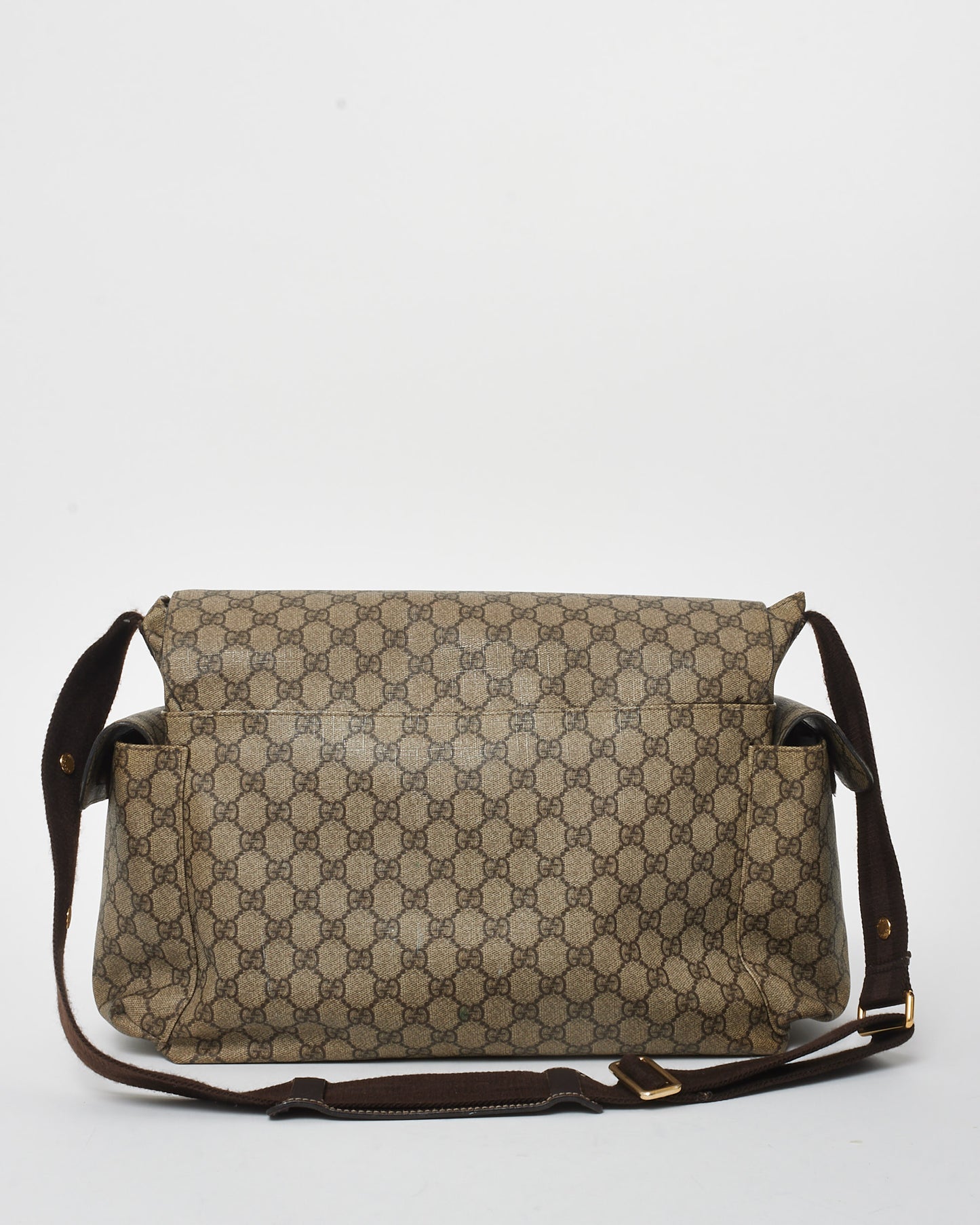 Gucci Brown Monogram Coated Canvas GG Supreme Diaper Bag