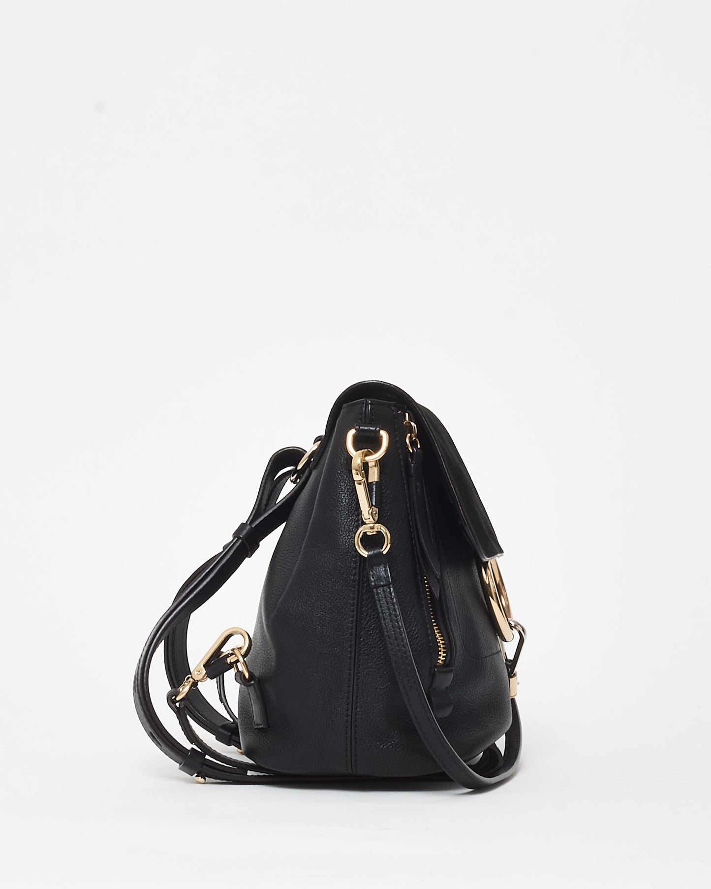 Chloé Black Suede 
Calfskin Small Faye Backpack