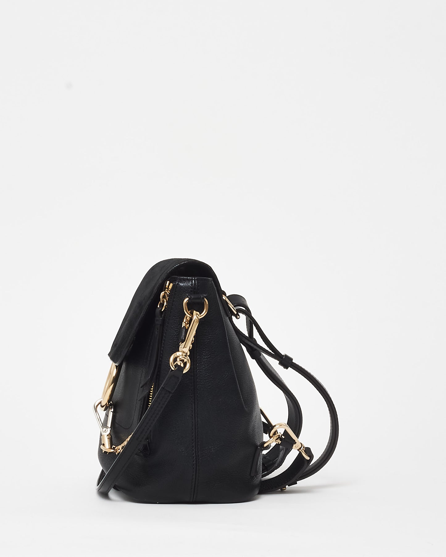 Chloé Black Suede 
Calfskin Small Faye Backpack