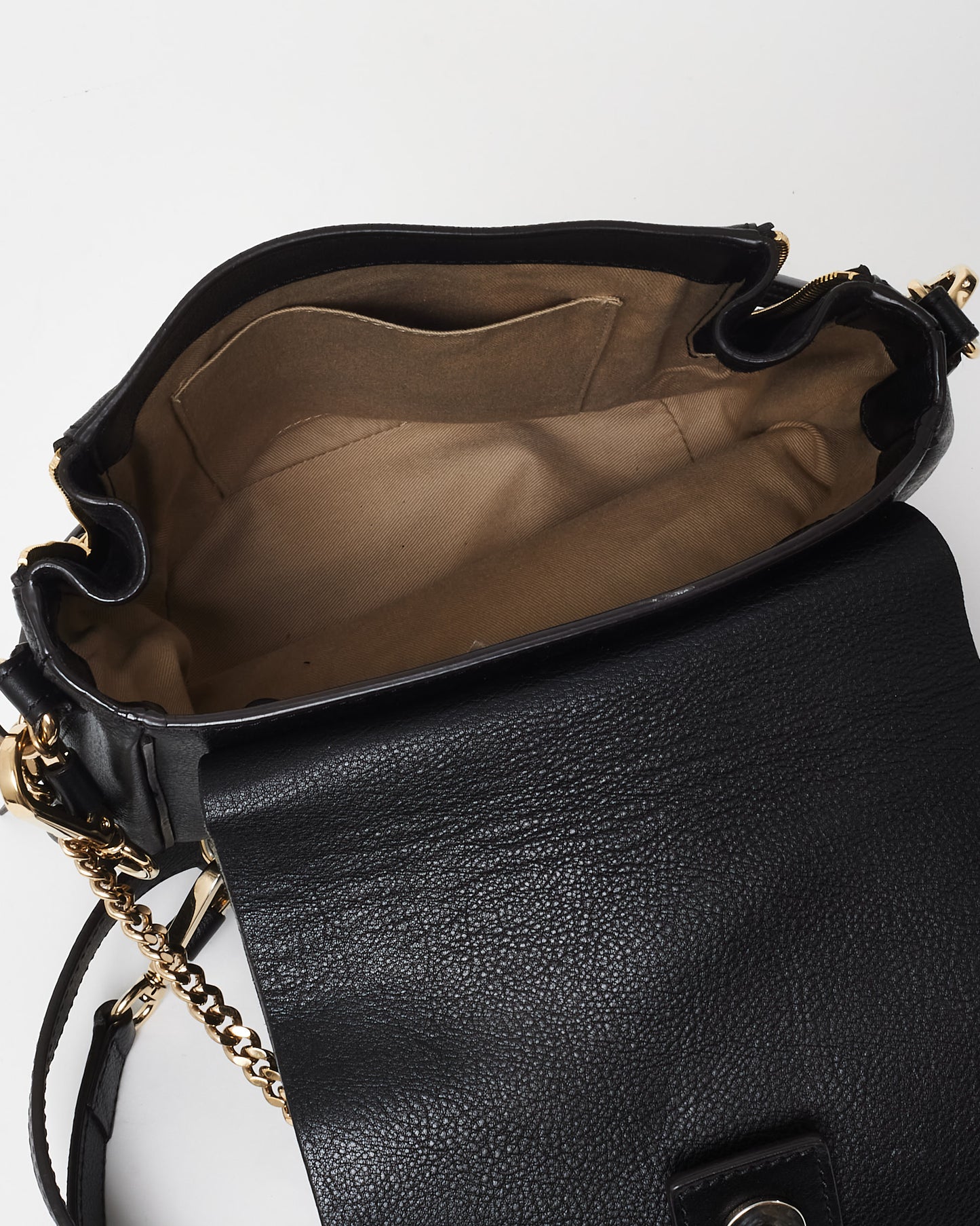 Chloé Black Suede 
Calfskin Small Faye Backpack