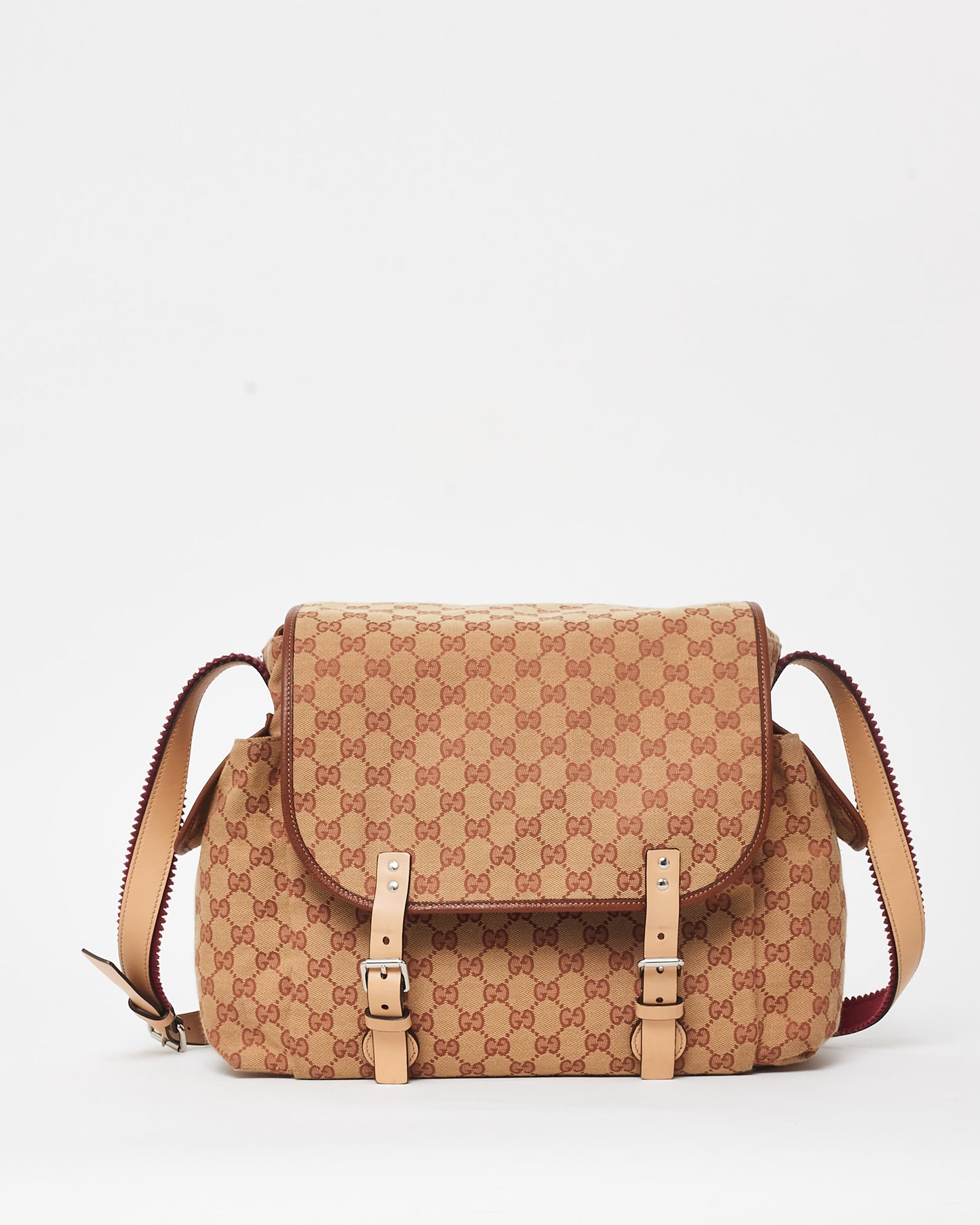 Gucci Brown 
Burgundy GG Canvas Diaper Bag