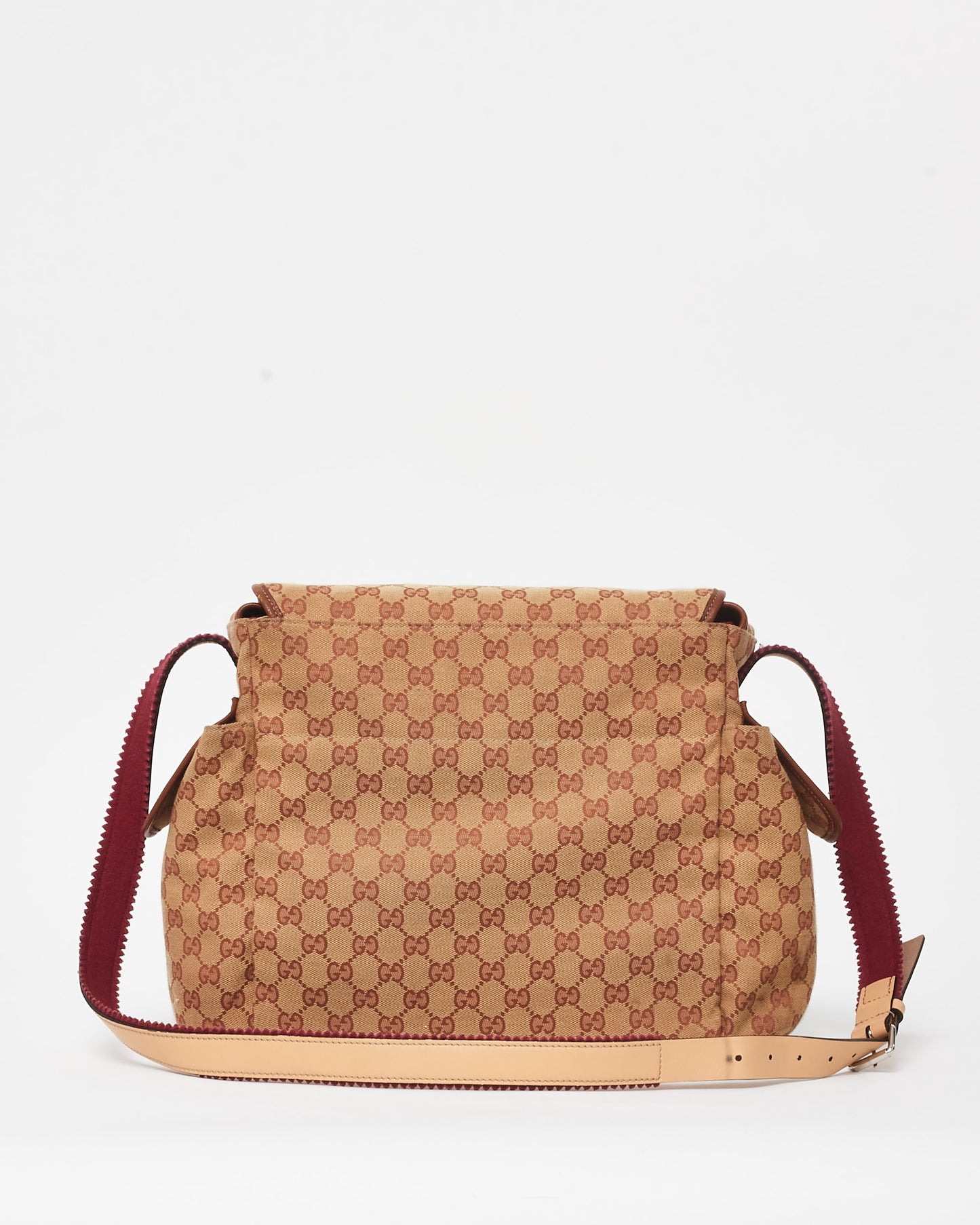 Gucci Brown 
Burgundy GG Canvas Diaper Bag