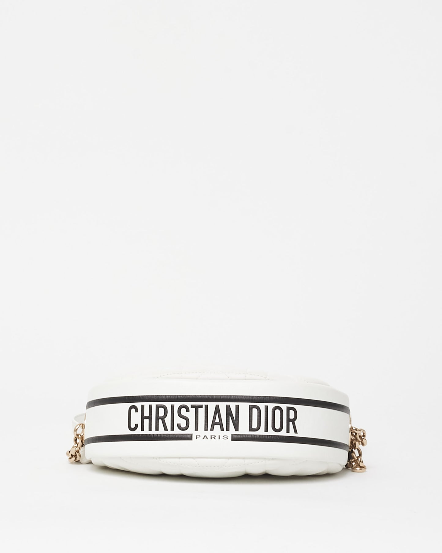 Dior White Cannage Leather Vibe Shoulder Bag W/ Top Handle