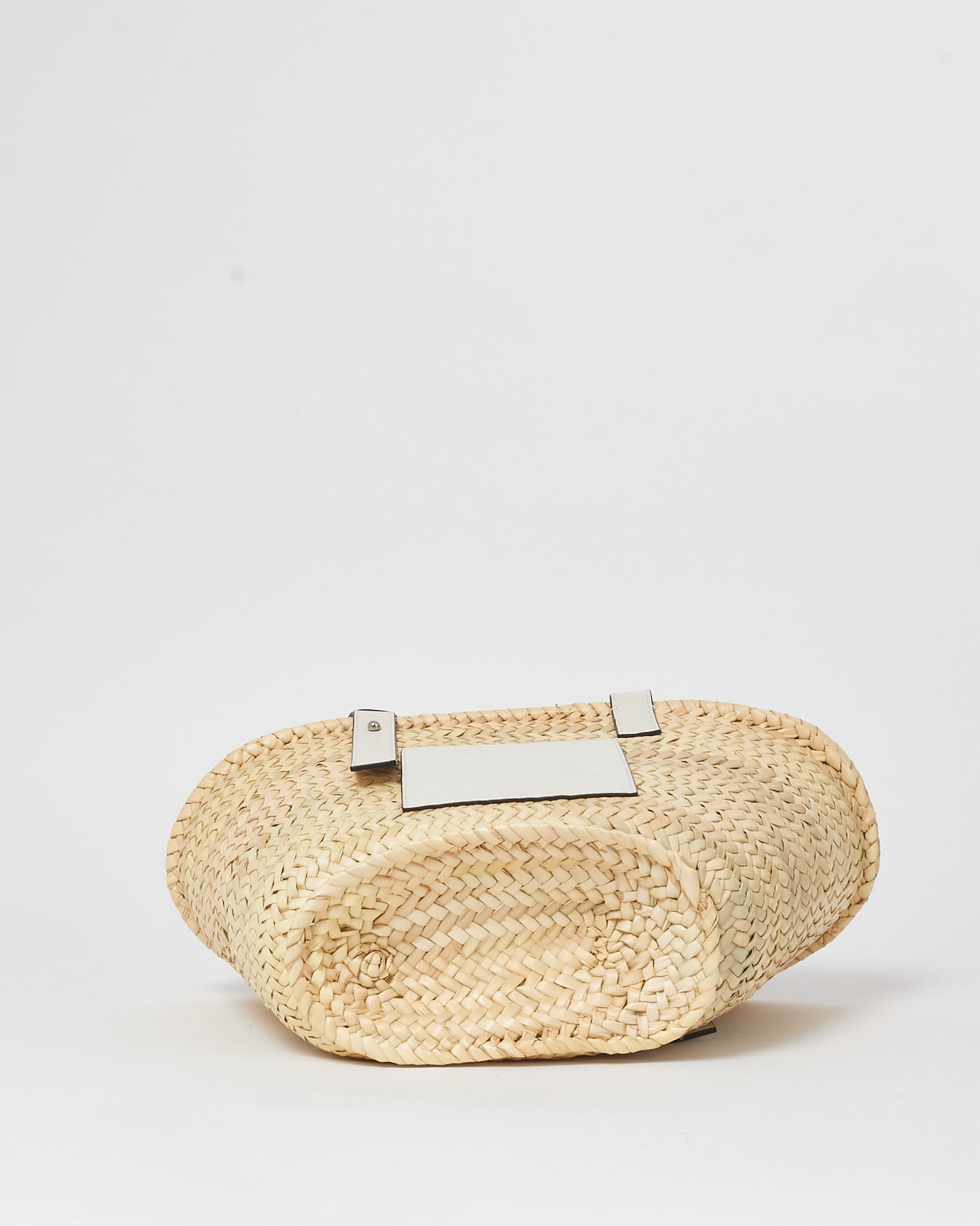 Loewe Medium Palm Leaf 
White Leather Basket Bag