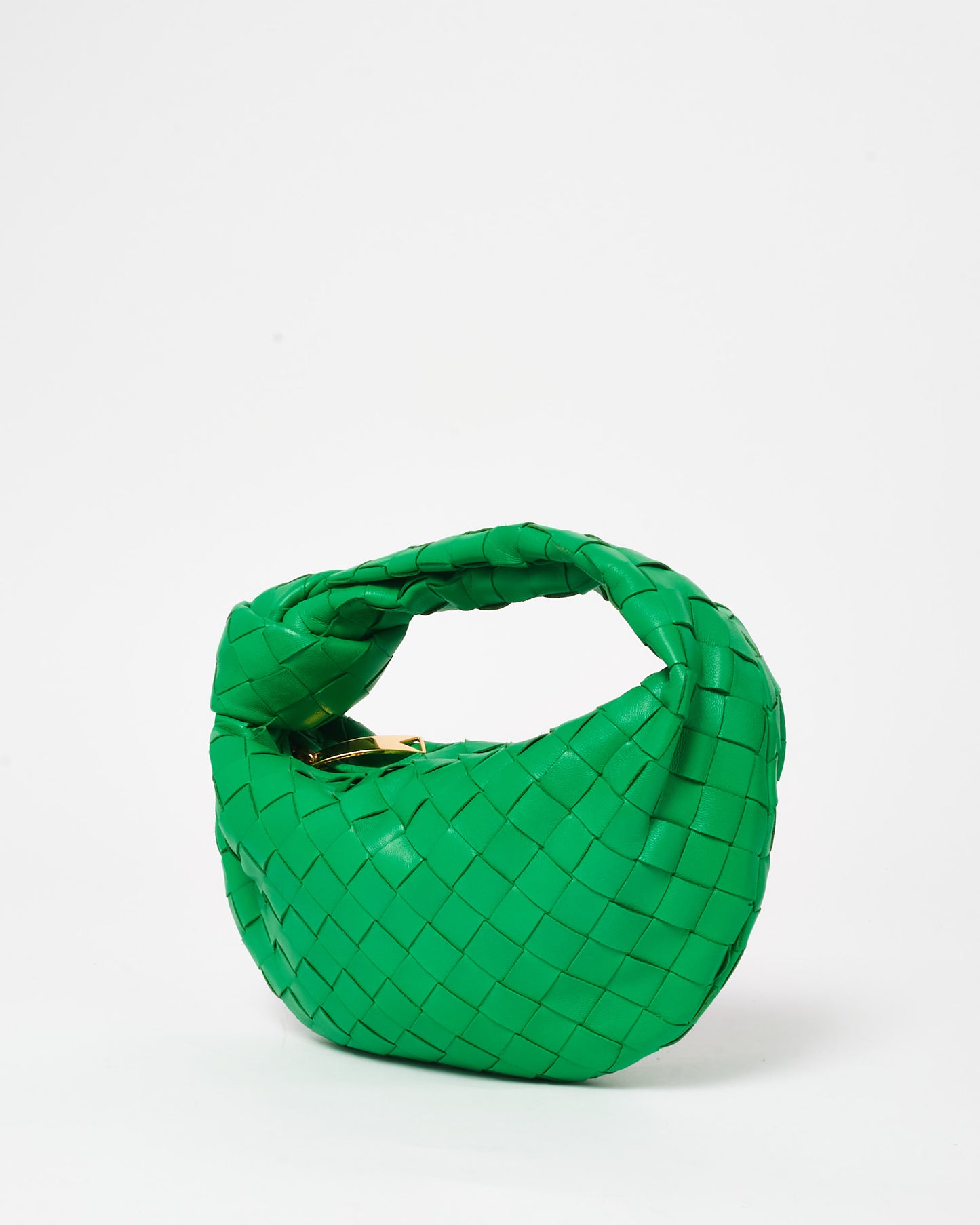 Bottega Veneta Parakeet Green Intrecciato Leather Mini Jodie Bag