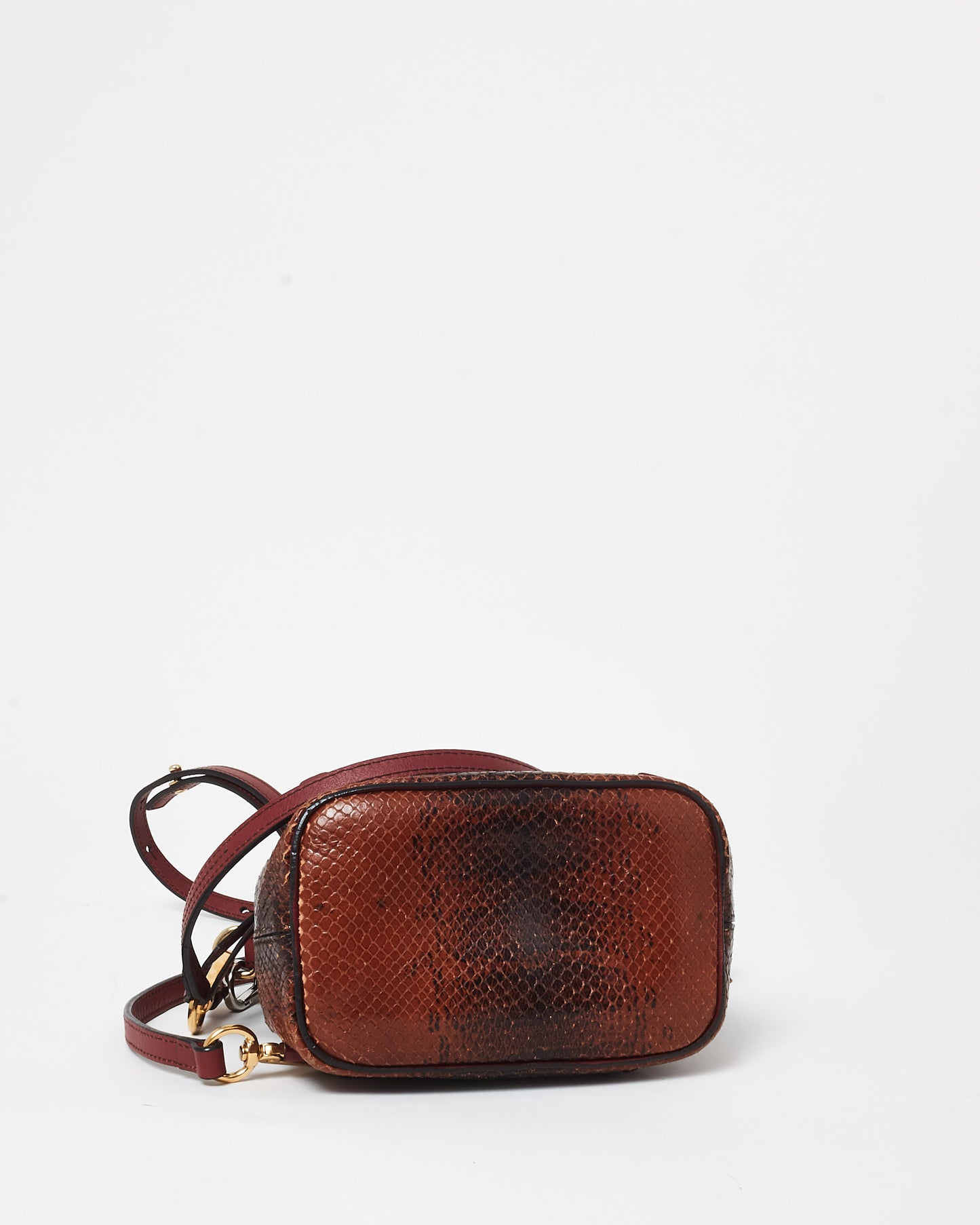 Chloé Burgundy Python Leather Small Faye Backpack