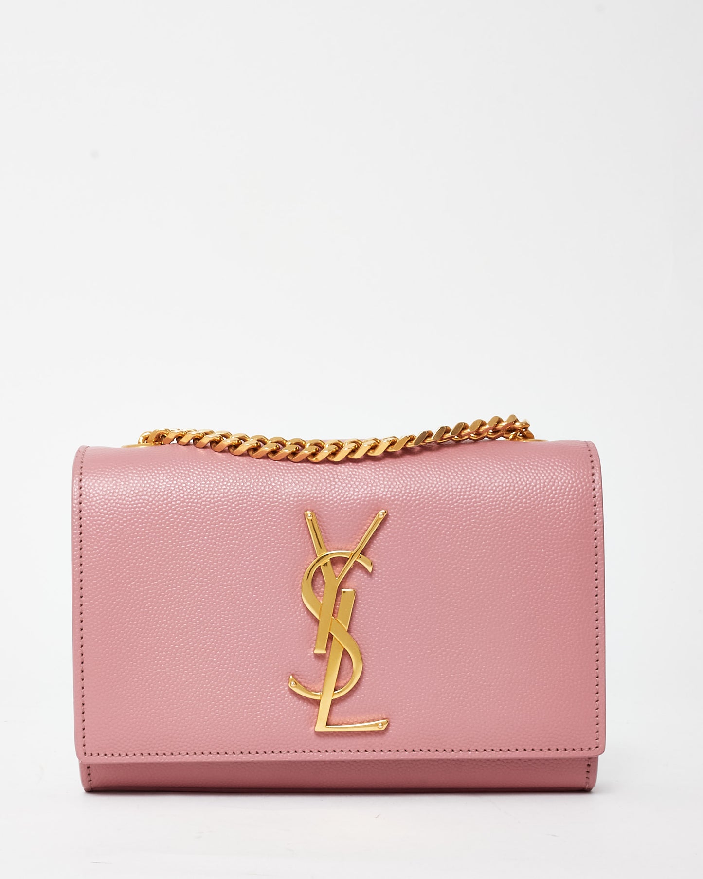 Saint Laurent Pink Grained Leather Kate Chain Bag