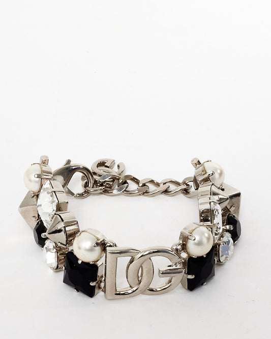 Dolce 
Gabbana Black Crystal Logo Bracelet