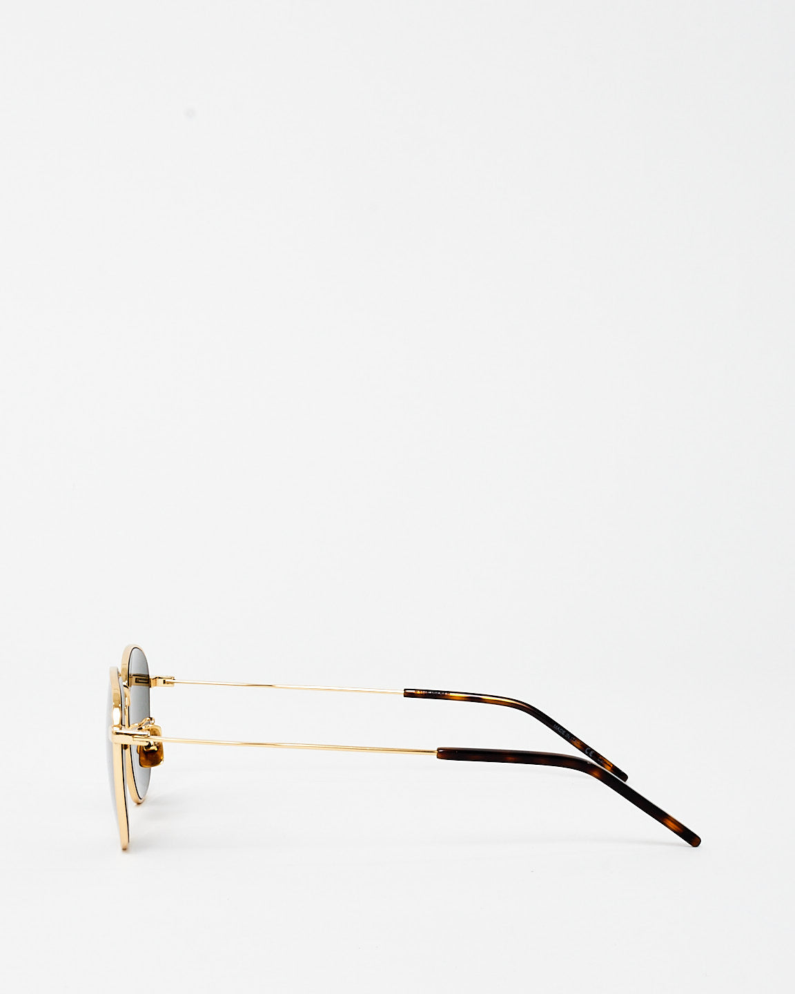 Saint Laurent Gold Metal Round Sunglasses