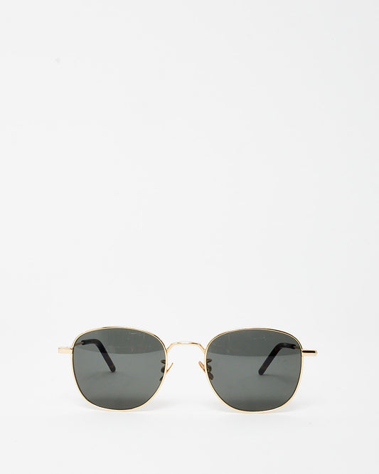 Saint Laurent Gold Metal Round Sunglasses