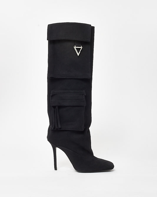 The Attico Black Canvas Pocket Sienna Boots - 42