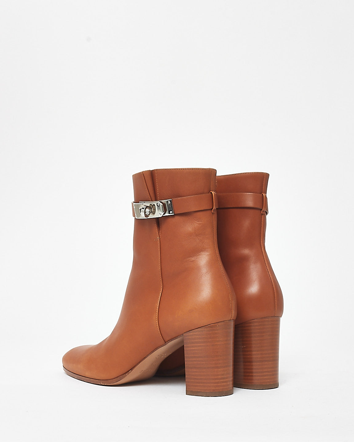 Hermès Gold Leather Saint Germain Ankle Boots - 39.5