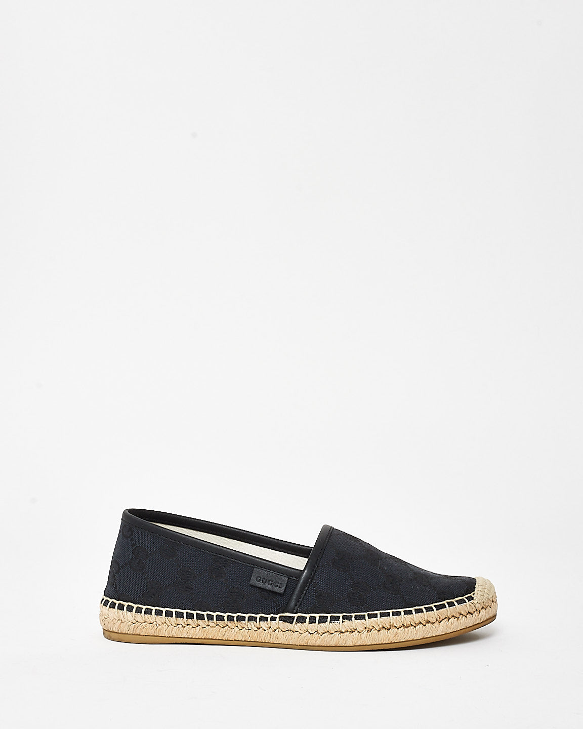 Gucci Black Monogram Canvas Espadrilles - 35