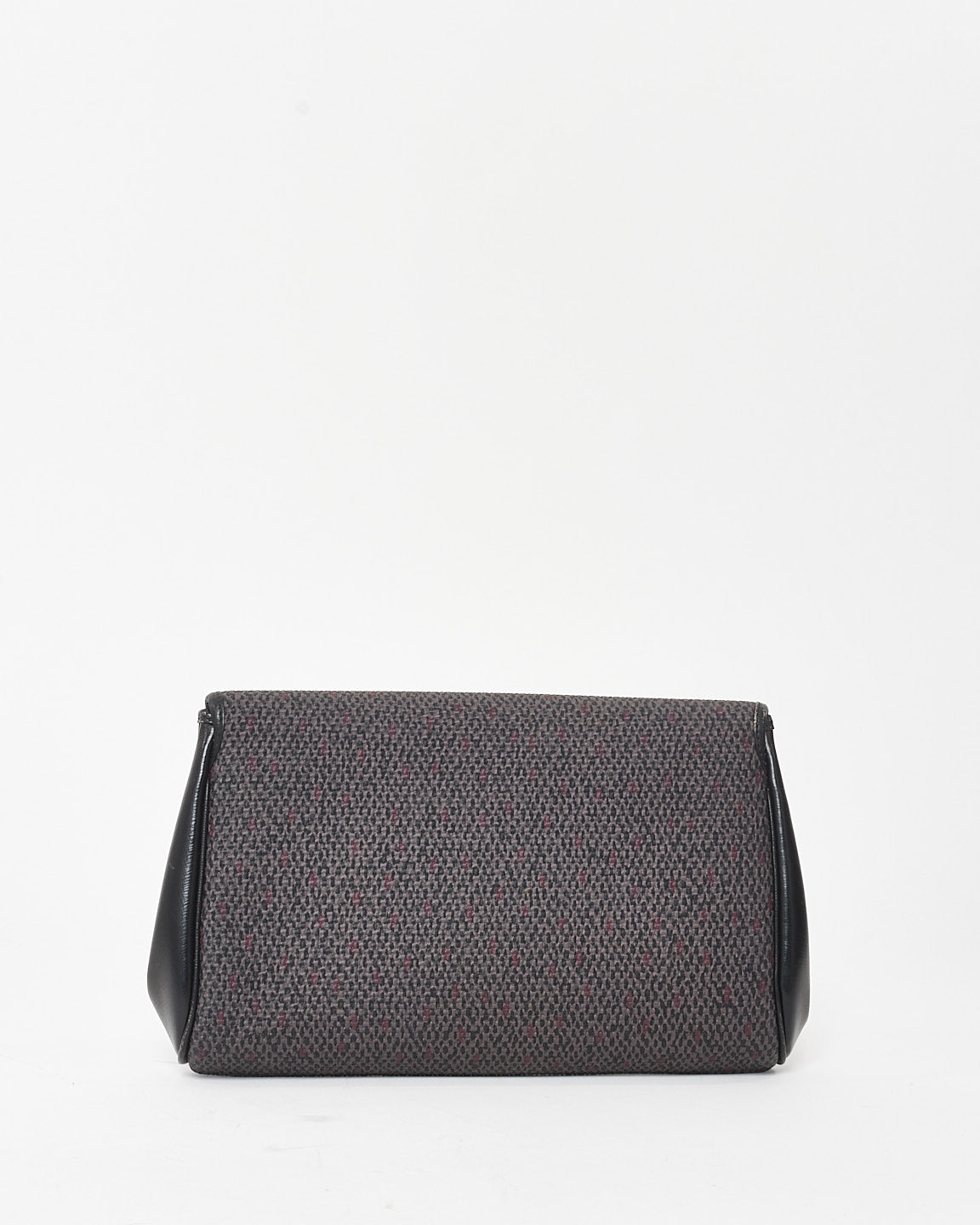 Saint Laurent Vintage Dark Brown 
Black Canvas Clutch