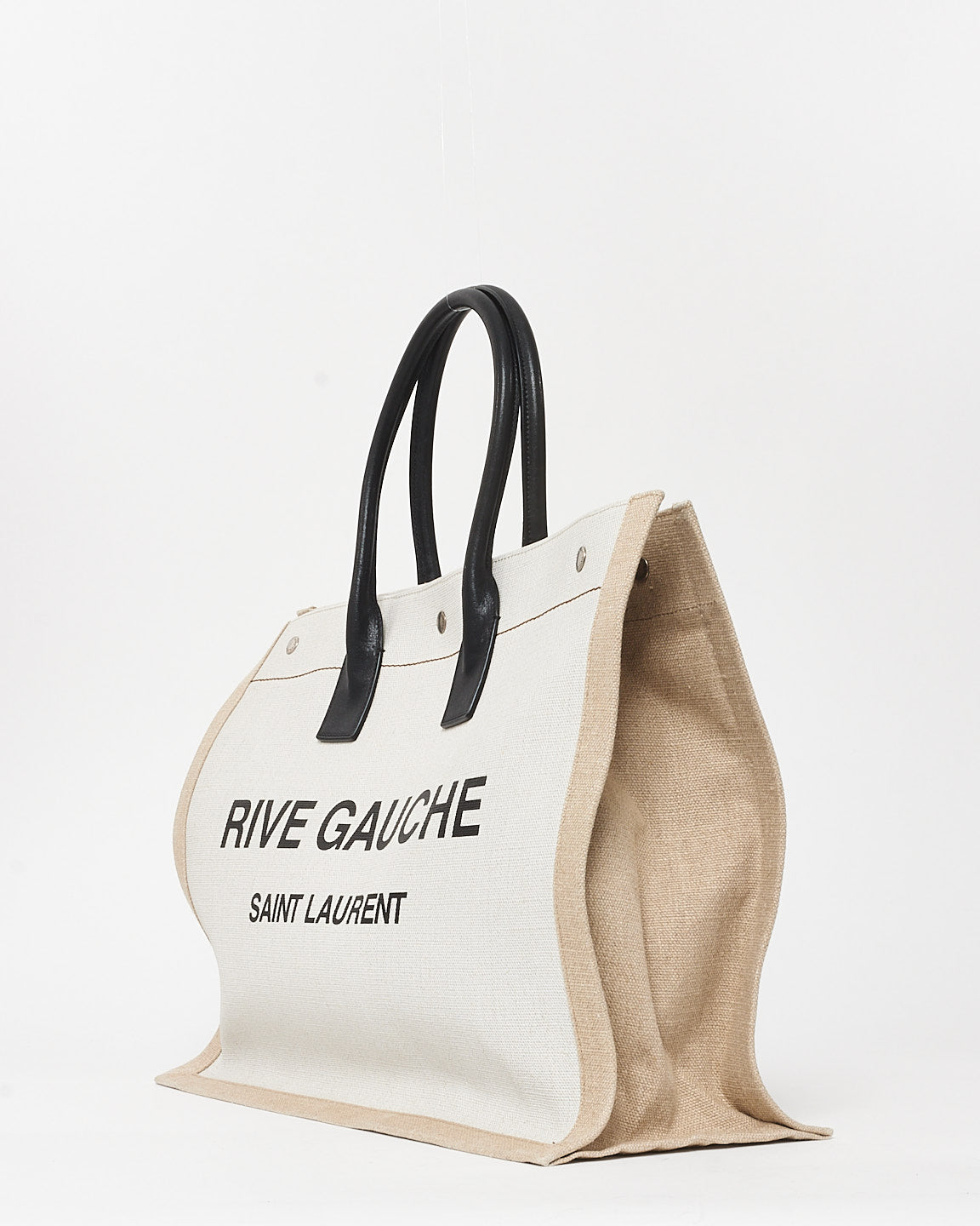 Saint Laurent Beige Canvas "Rive Gauche" Tote Bag