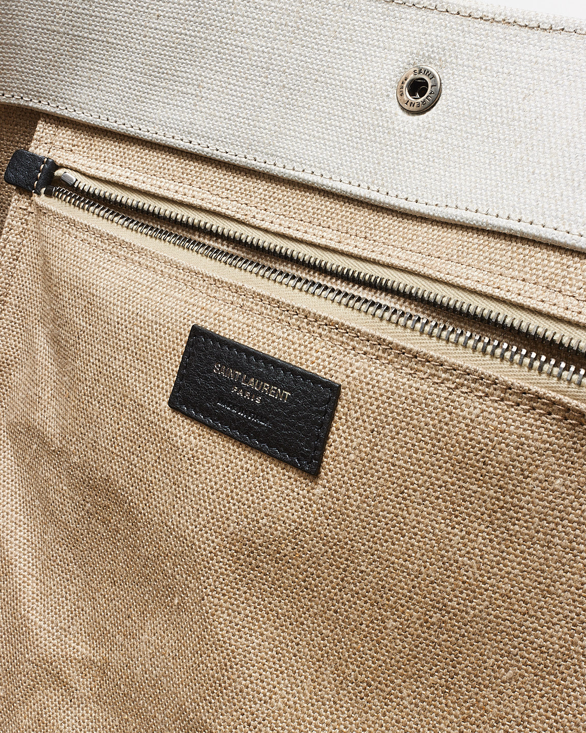 Saint Laurent Beige Canvas "Rive Gauche" Tote Bag