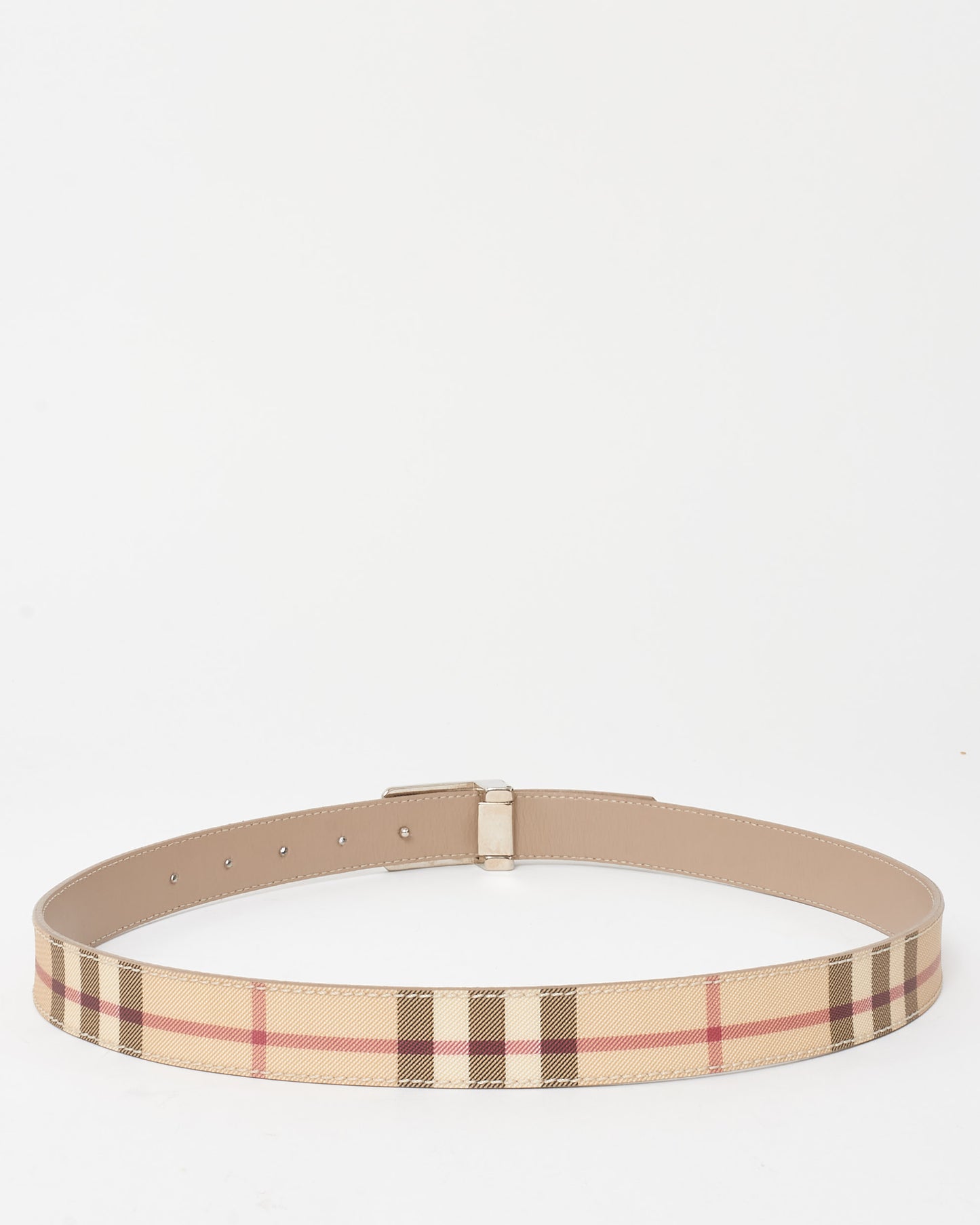 Burberry Beige Plaid Canvas Belt - 100/40