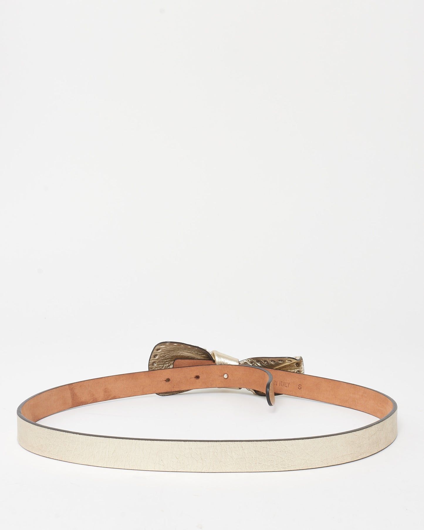 Valentino RED Gold Leather Bow Belt - S