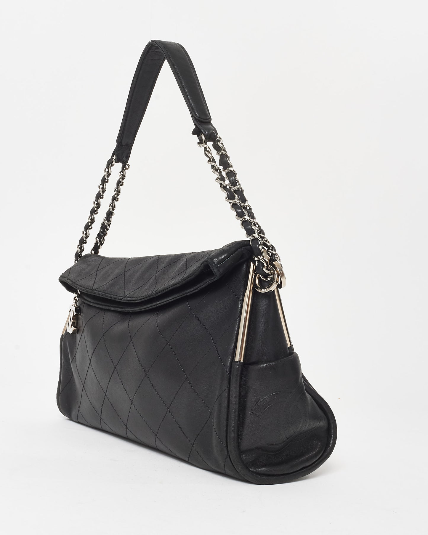 Chanel Black Quilted Lambskin Ultimate Soft Medium Hobo Shoulder Bag