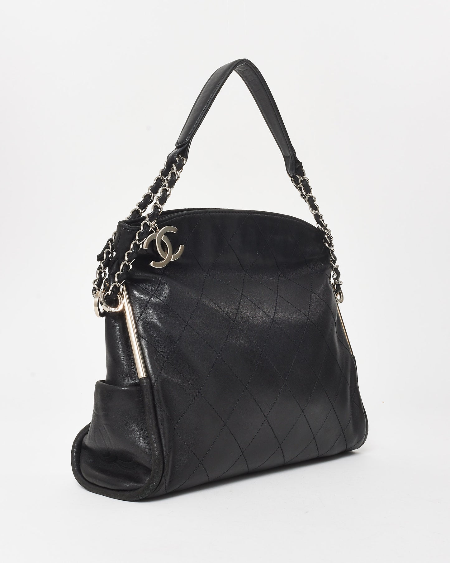 Chanel Black Quilted Lambskin Ultimate Soft Medium Hobo Shoulder Bag