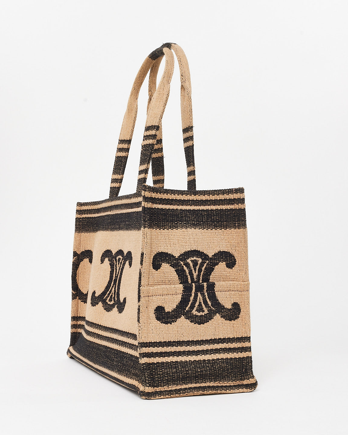 Celine Brown 
Black Triomphe Canvas Tote Bag