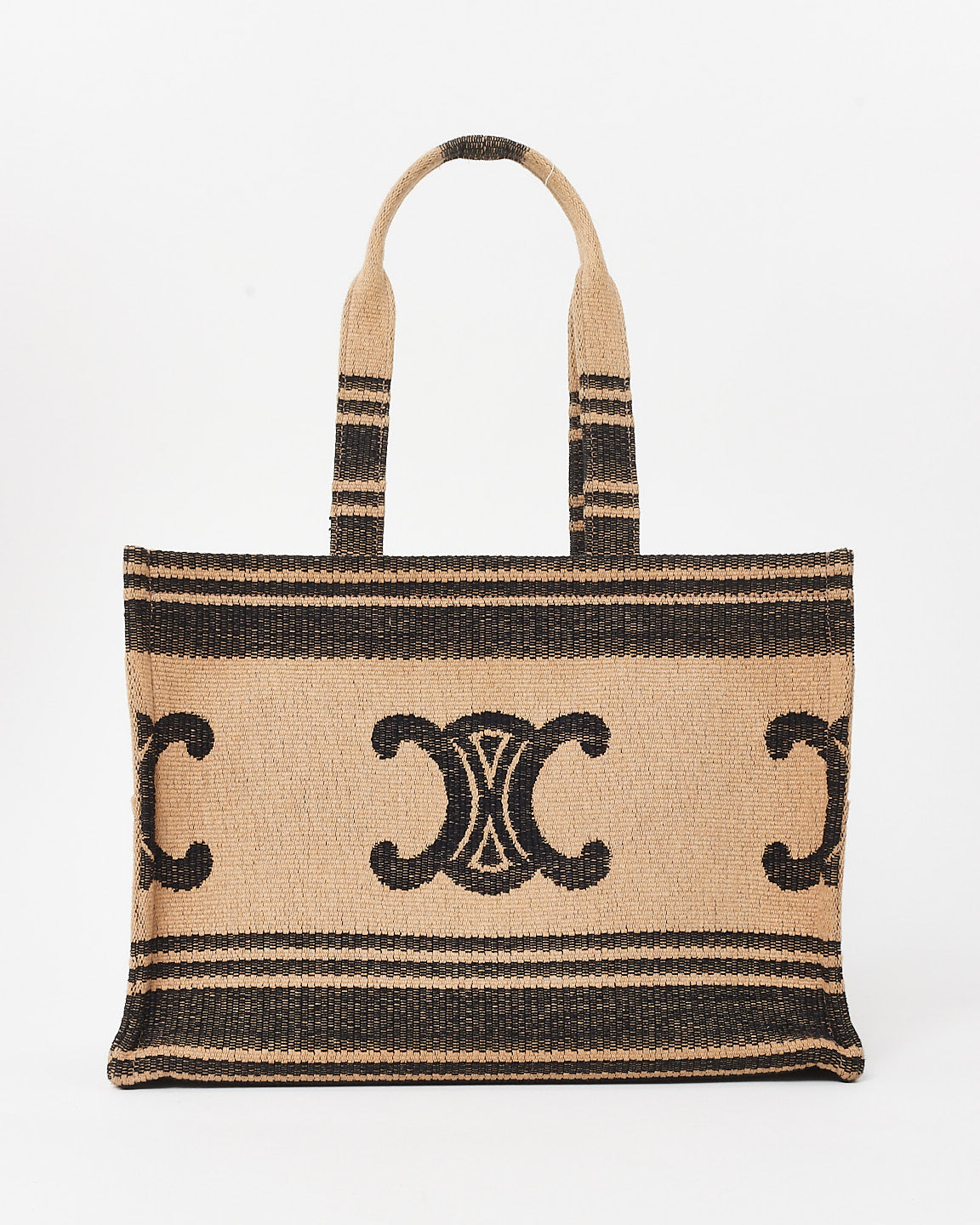 Celine Brown 
Black Triomphe Canvas Tote Bag