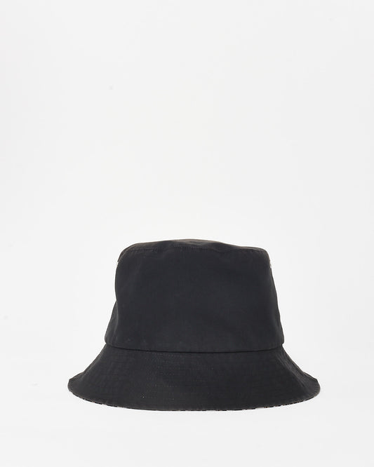 Dior Black Nylon 
Oblique Reversible Bucket Hat - 59