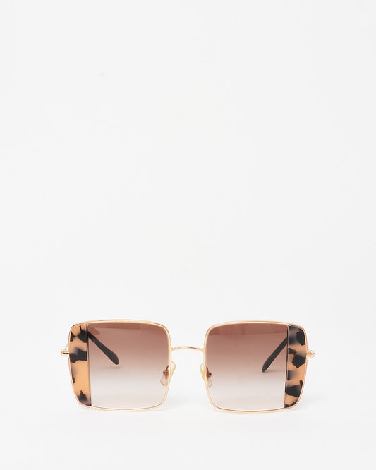 Miu Miu Rose Gold 
Light Tortoise 07D-0A6 Oversize Square Sunglasses