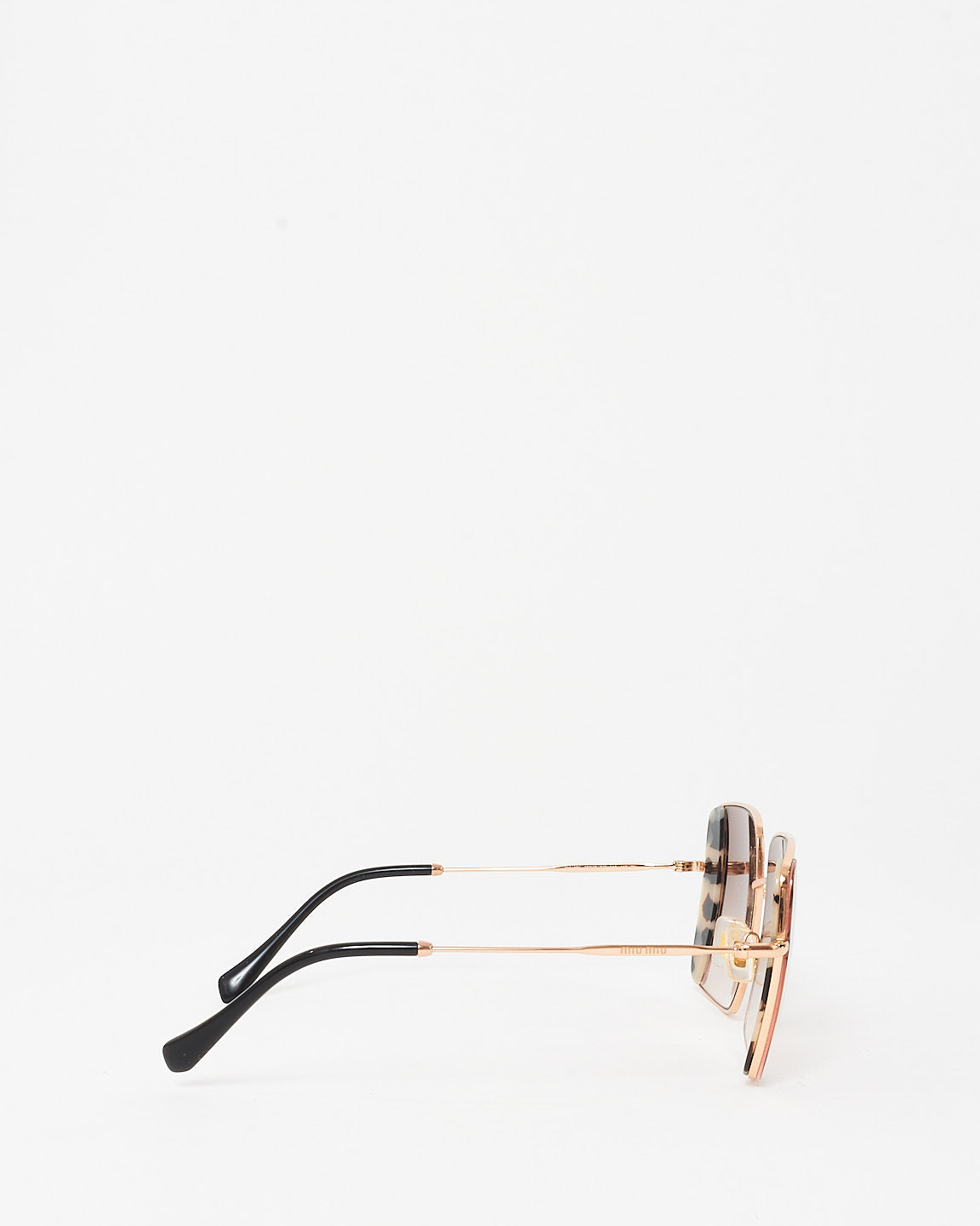 Miu Miu Rose Gold 
Light Tortoise 07D-0A6 Oversize Square Sunglasses