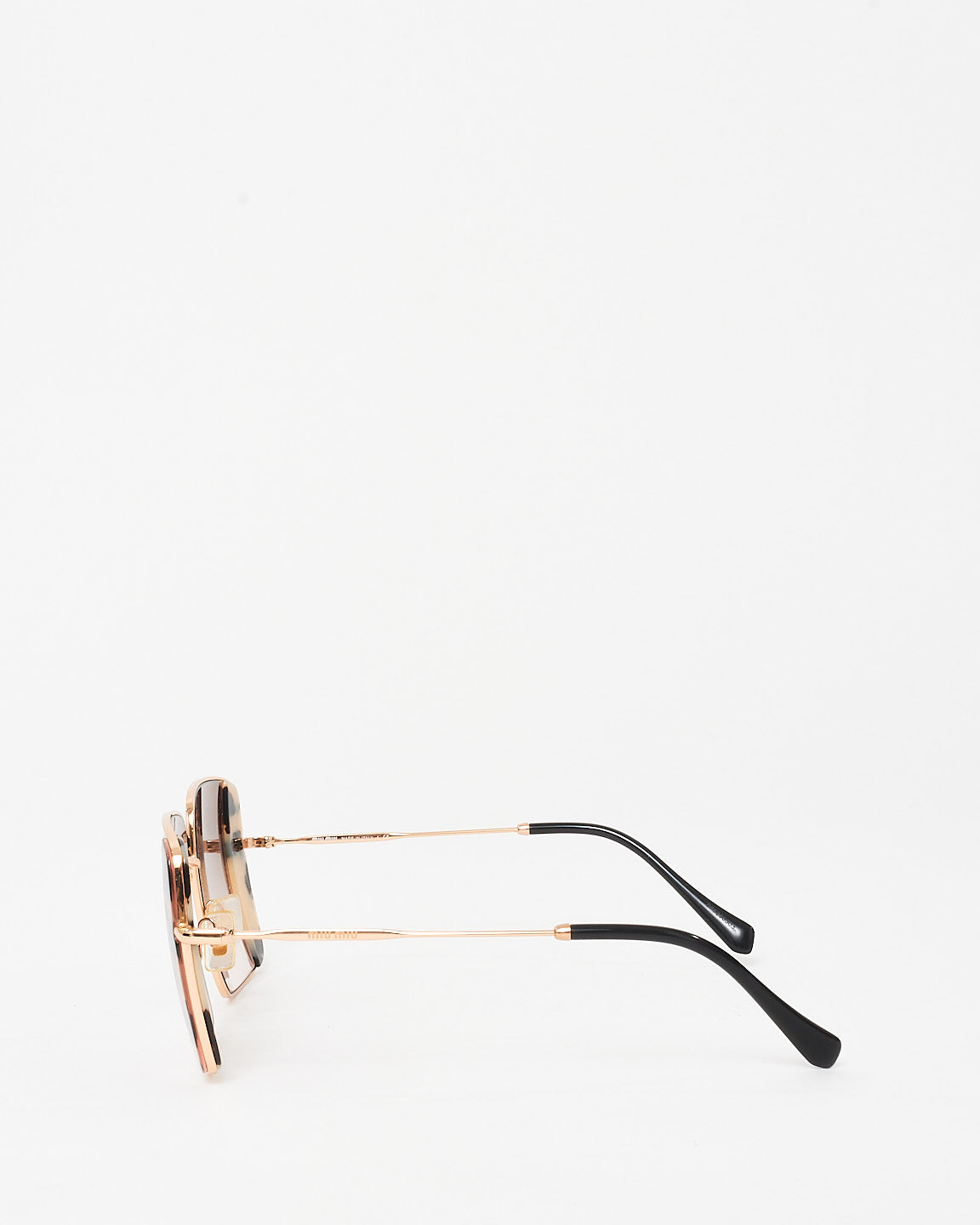 Miu Miu Rose Gold 
Light Tortoise 07D-0A6 Oversize Square Sunglasses