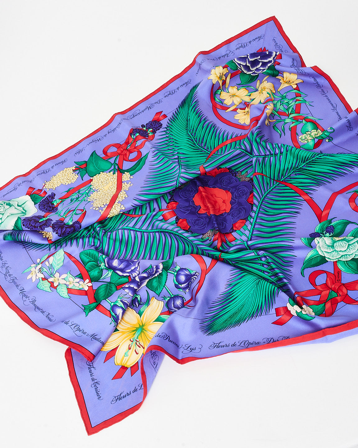 Hermès Purple Multi "Fleurs De L
Opéra" Silk Scarf