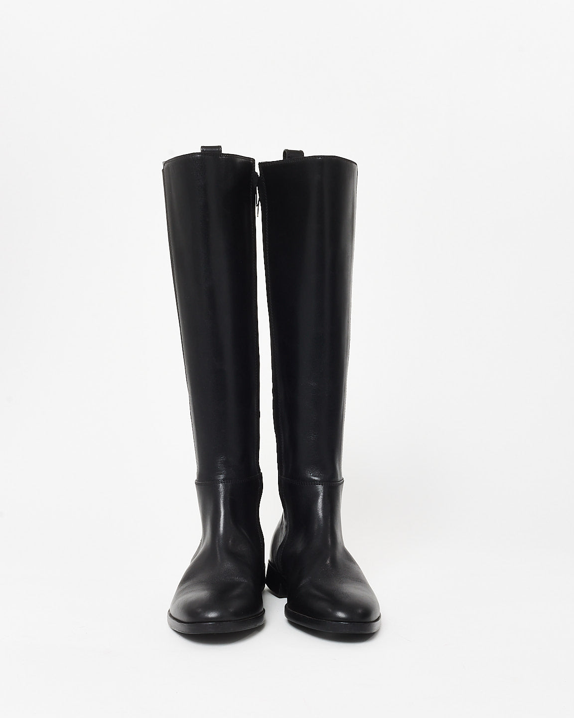 Sergio Rossi Black Leather Riding Boots - 36.5