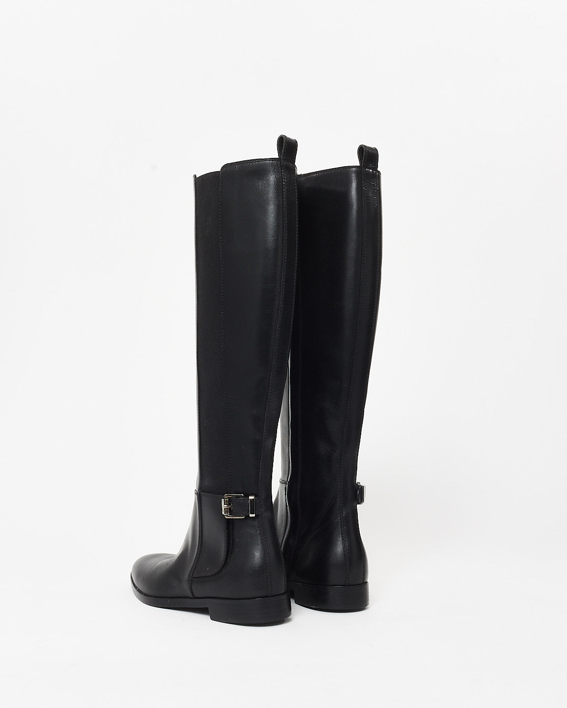 Sergio Rossi Black Leather Riding Boots - 36.5