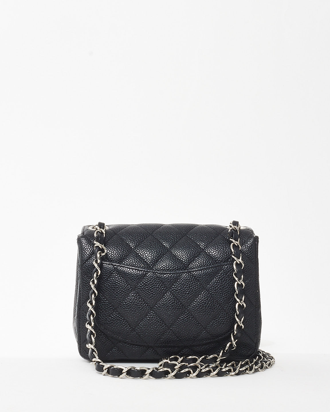 Chanel Black Caviar Leather Mini Square Flap SHW