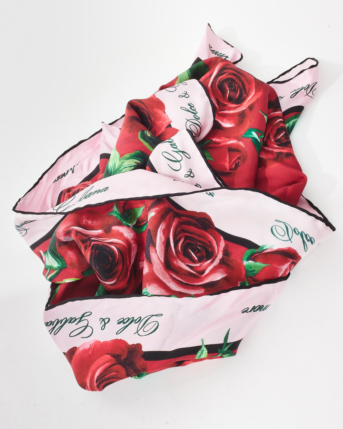 Dolce 
Gabbana Red Roses Silk Scarf